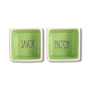 💚NWT Rae Dunn “Savor” & “Enjoy” Bowls